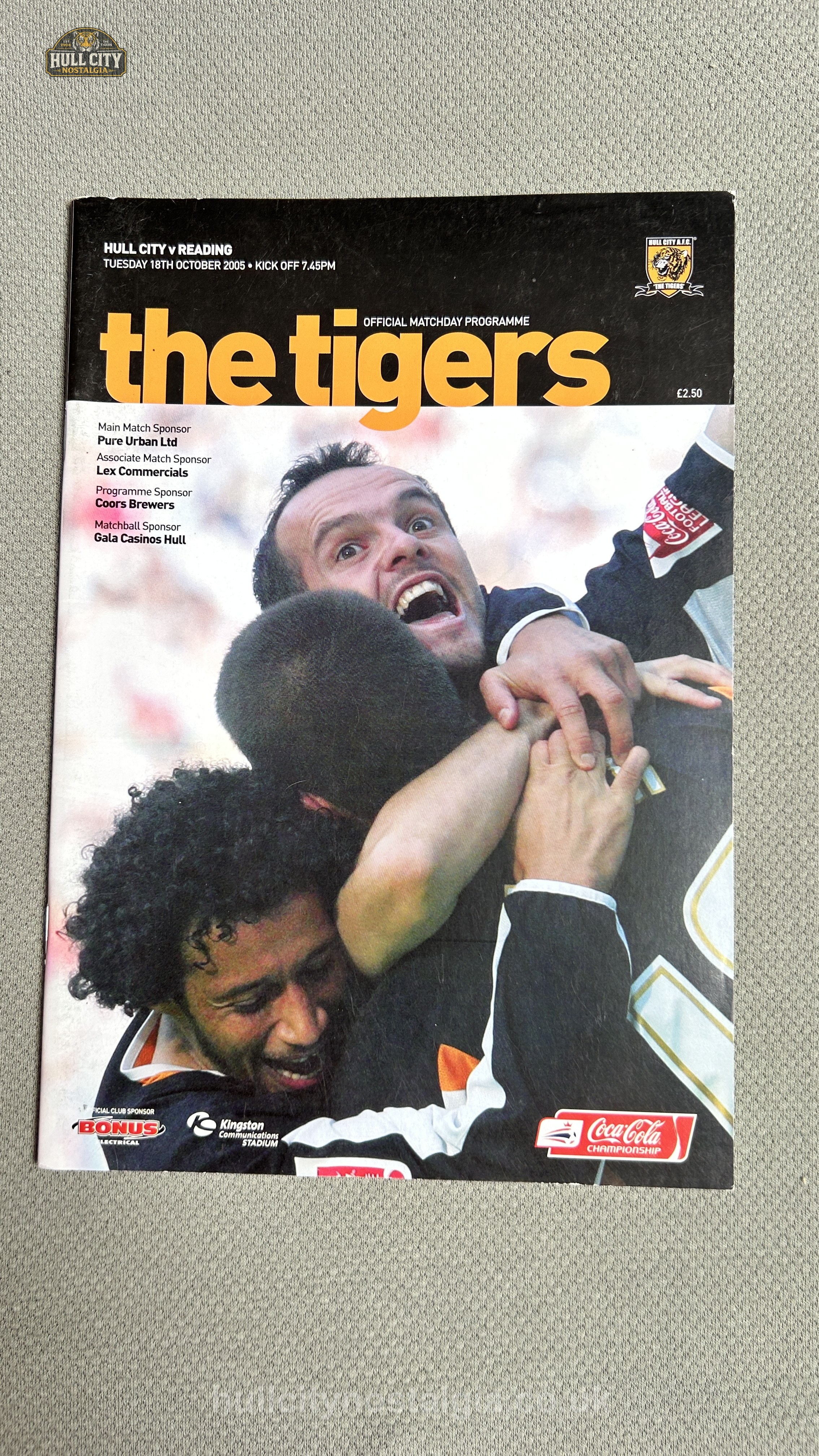 Hull City v Reading programme cover