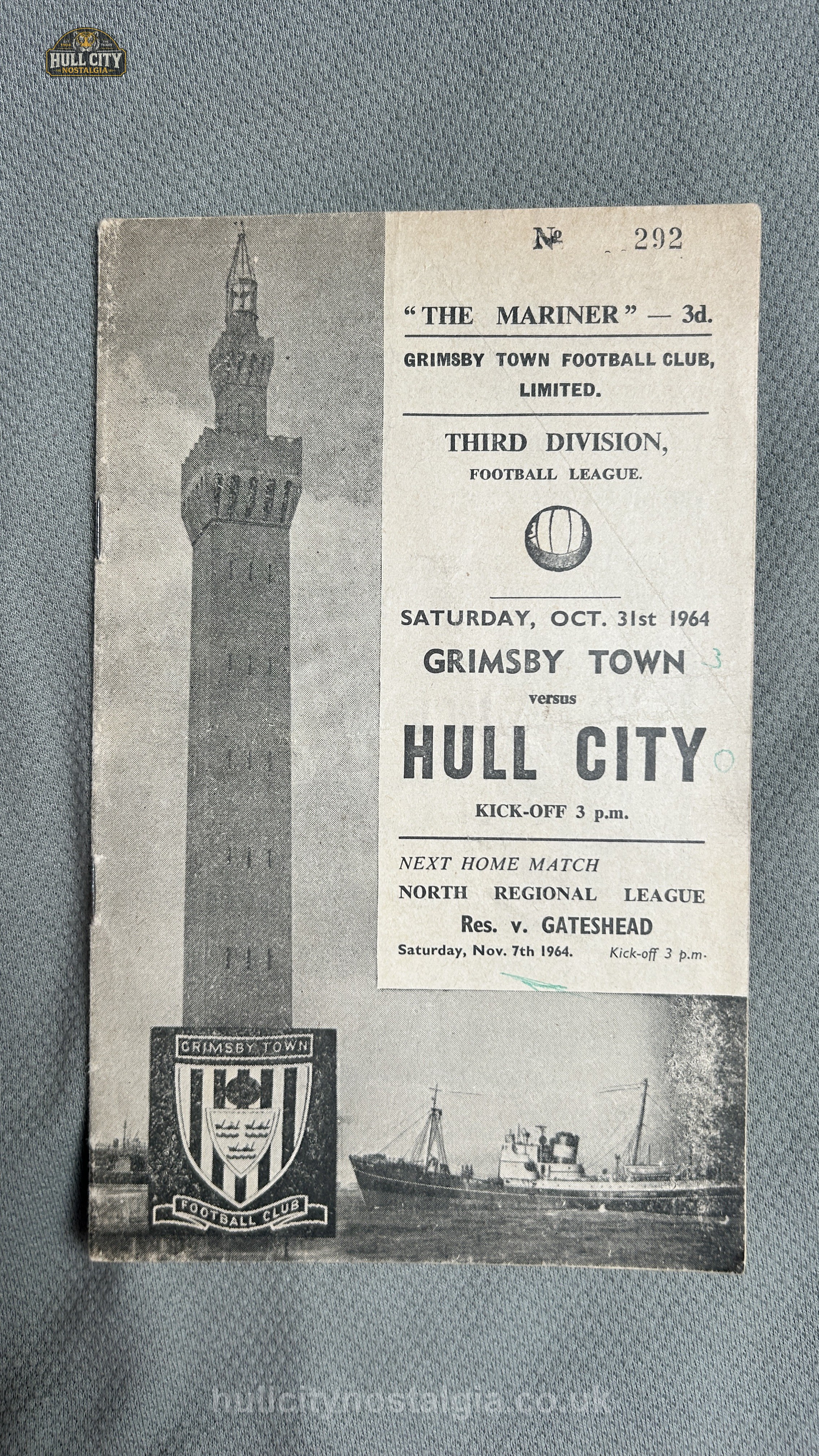 Grimsby Town v Hull City matchday programme — front cover