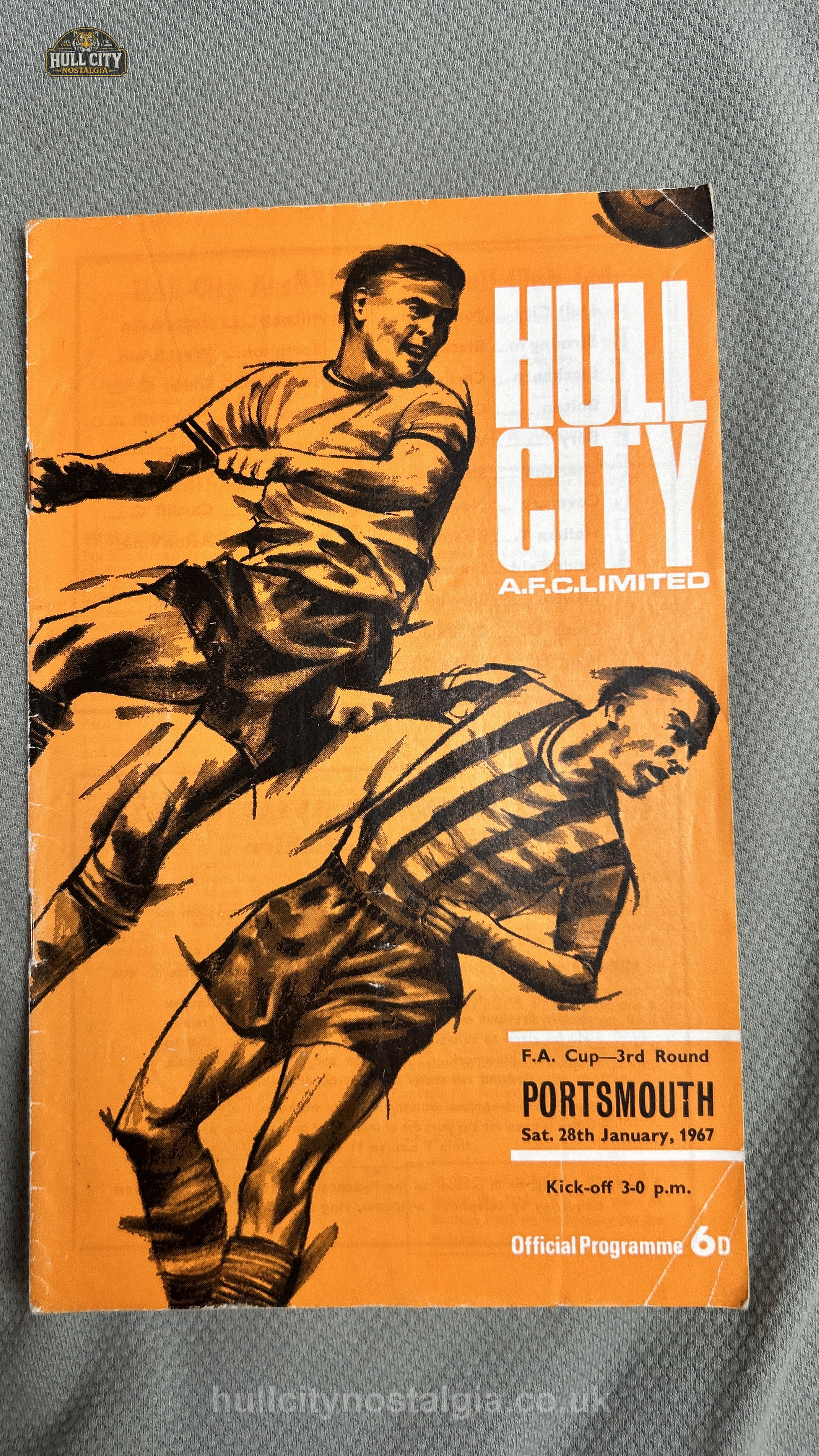 Hull City v Portsmouth matchday programme — front cover