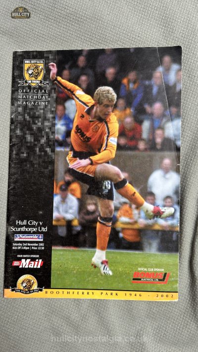 Hull City v Scunthorpe United programme cover