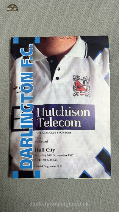 Darlington v Hull City programme cover