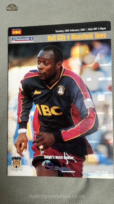Hull City v Mansfield Town programme cover