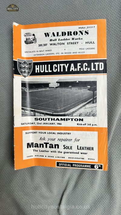 Hull City v Southampton programme cover