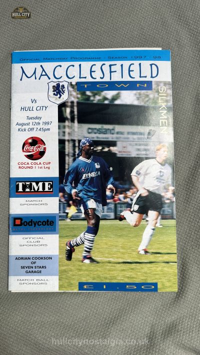 Macclesfield Town v Hull City programme cover